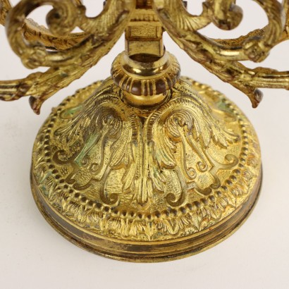Coppia di Candelabri in Bronzo Dorato