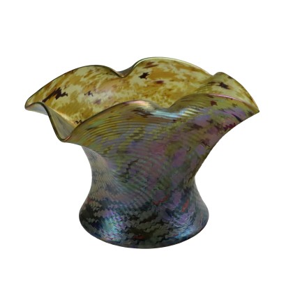 Vase Ancien en Verre Irisé Coloré Autriche XXe Siècle