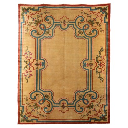 Tapis Ancien Pékin Déco Coton Noeud Gros 340 x 270 cm