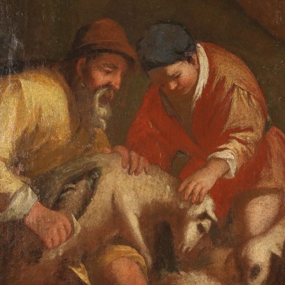Peindre des bergers avec des moutons