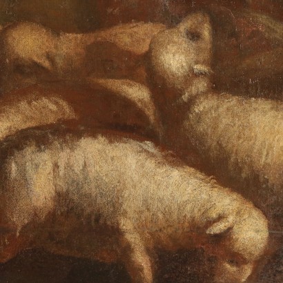 Peindre des bergers avec des moutons
