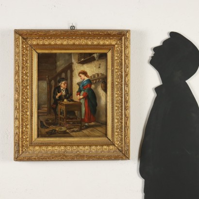 Tableau avec scène du cordonnier