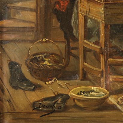Tableau avec scène du cordonnier