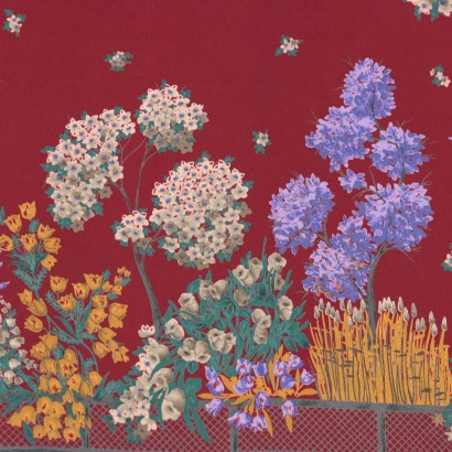 Bufanda Capucci Vintage Floral Burdeos