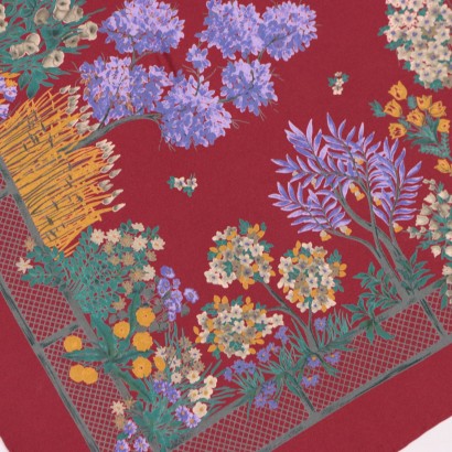 Bufanda Capucci Vintage Floral Burdeos