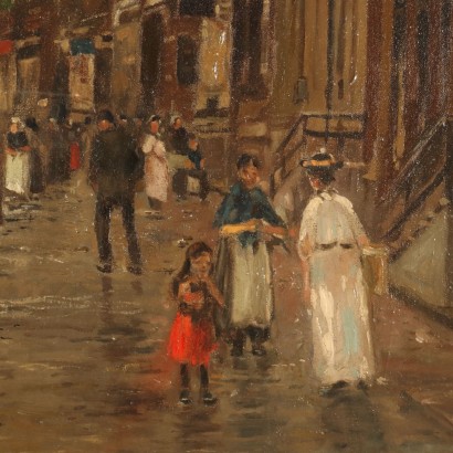 Painting by Heinrich Hermanns,The flower market in Dordrecht,Heinrich Hermanns,Heinrich Hermanns,Heinrich Hermanns