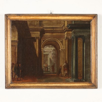 Dipinto Scorcio di Architetture con Figure