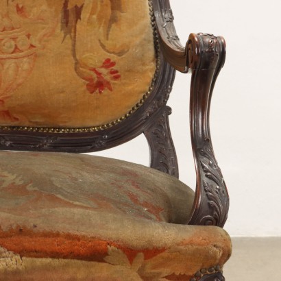 Baroque Style Armchair in Walnut