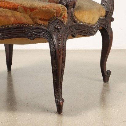 Baroque Style Armchair in Walnut