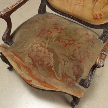 Baroque Style Armchair in Walnut
