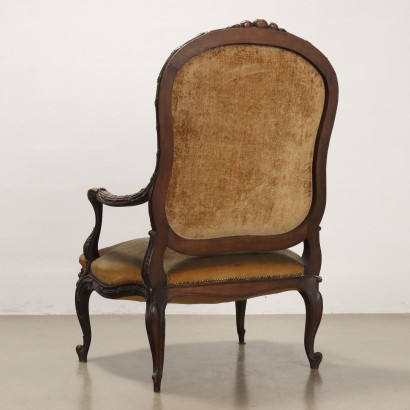 Baroque Style Armchair in Walnut