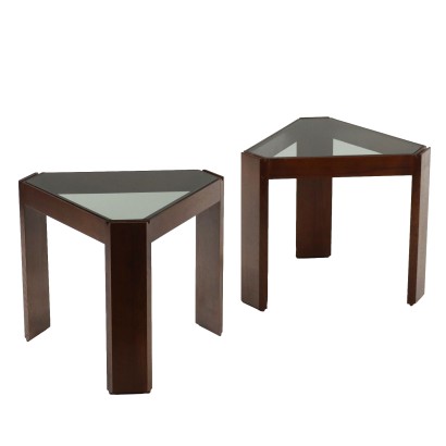 Paar Vintage Couchtisch aus Exotischem Holz Italien der 80er Jahre