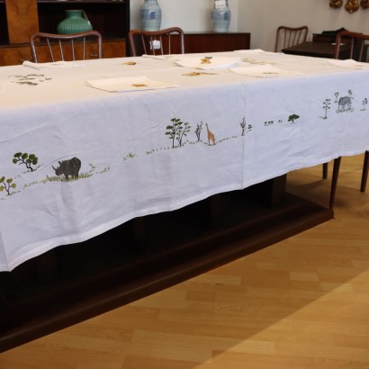 Savannah themed linen tablecloth