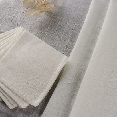 Tovaglia in Lino con Dodici Tovaglioli