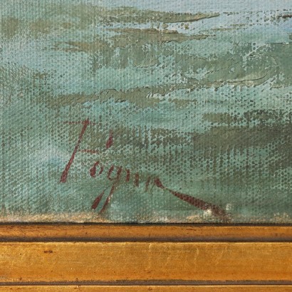 Dipinto di Giuseppe Pogna,Scorcio della laguna veneziana con barch,Giuseppe Pogna,Giuseppe Pogna,Giuseppe Pogna
