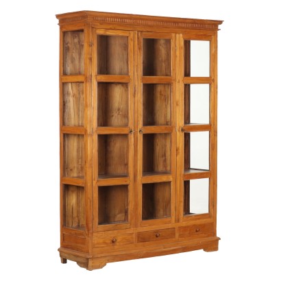 Antike Vitrine aus Teck 3 Schuhbladen 3 Türen Asien XX Jhd