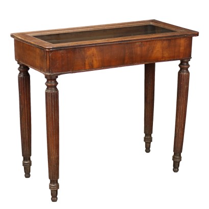 CONSOLE, Coffee table with display case, Small console with display case