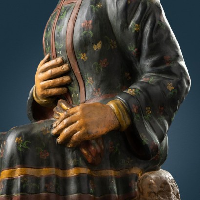 Statua Magot in terracotta,Magot in Terracotta Policroma