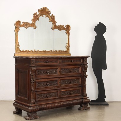 CANTERANO, Dresser with Neo-Renaissance mirror