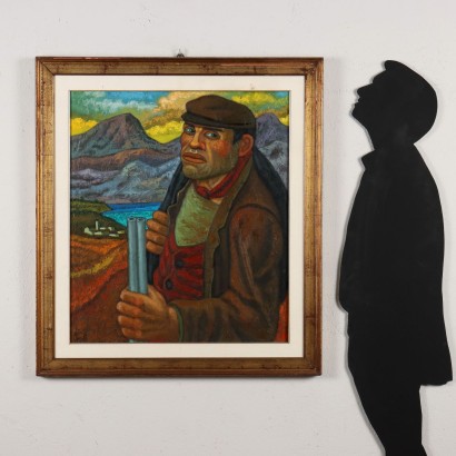 Dipinto di Renato Fiorillo,Figura di cacciatore,Renato Fiorillo,Renato Fiorillo,Renato Fiorillo,Renato Fiorillo,Renato Fiorillo
