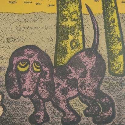 Litografia di Giuseppe Viviani,Uomo con cane,Giuseppe viviani,Giuseppe viviani,Giuseppe viviani,Giuseppe viviani,Giuseppe viviani