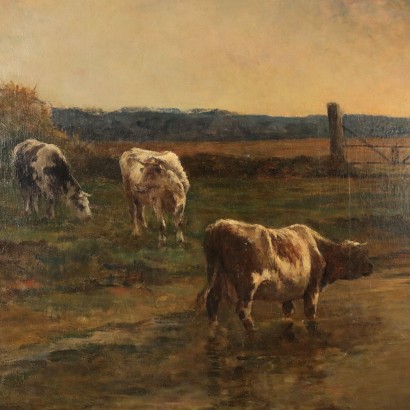 Dipinto di Georges Pier Dieterle,Scorcio di campagna con mucche,Georges Pierre Dieterle,Georges Pierre Dieterle,Georges Pierre Dieterle,Georges Pierre Dieterle,Georges Pierre Dieterle