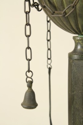 antiquariato, oggettistica, lampada da tavolo, lampada ad olio, anni 30/40, lampada in metallo