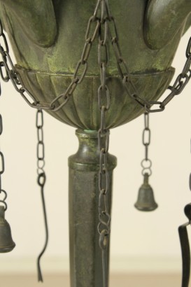 antiquariato, oggettistica, lampada da tavolo, lampada ad olio, anni 30/40, lampada in metallo