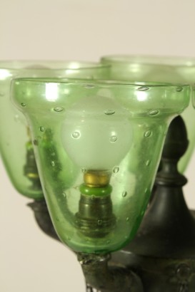 antiquariato, oggettistica, lampada da tavolo, lampada ad olio, anni 30/40, lampada in metallo