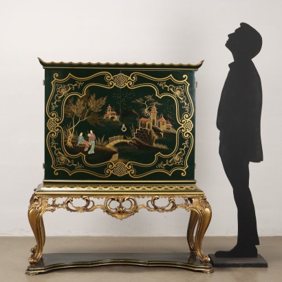 CONSOLE LAQUÉE, Meuble Bar Style Chinoiserie
