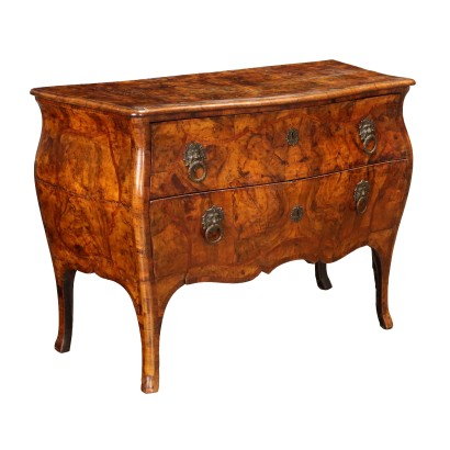 Antique Baroque Chest of Drawers Walnut 2 Drawers Italy XVIII Century