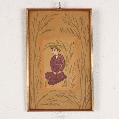 Group of six painted Iranian miniatures
