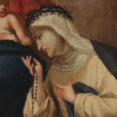 Dipinto Madonna con Bambino e Santa Ca,Madonna con Bambino e Santa Caterina d