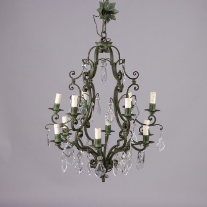 Painted Wrought Iron Chandelier
