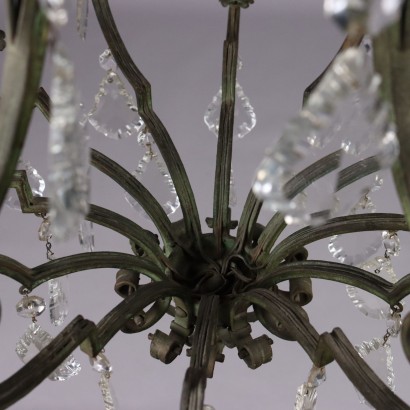 Painted Wrought Iron Chandelier