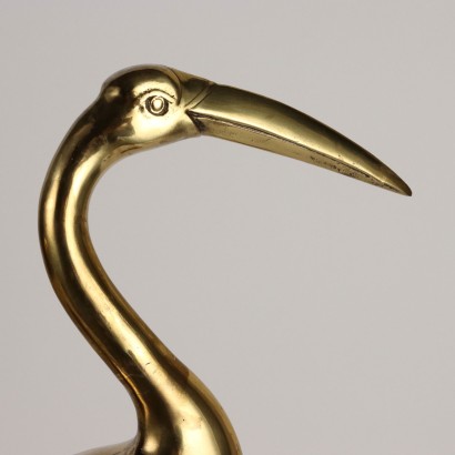 Paire de Flamants Roses en Bronze Doré