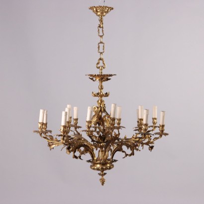 Lampadario in Stile Rococò in Bronzo