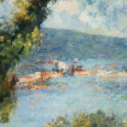 Dipinto di Mario Pobbiati ,Paesaggio con pastorella,Mario Pobbiati,Mario Pobbiati,Mario Pobbiati