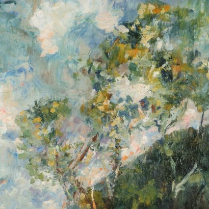 Dipinto di Mario Pobbiati ,Paesaggio con pastorella,Mario Pobbiati,Mario Pobbiati,Mario Pobbiati