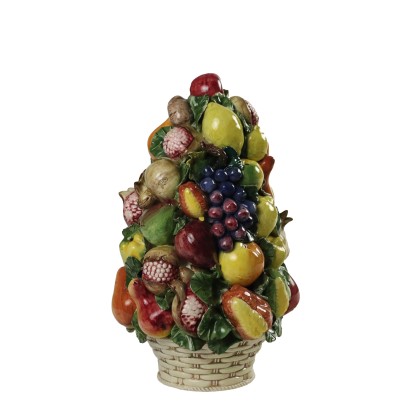 Cesto con Piramide di Frutta in Cerami