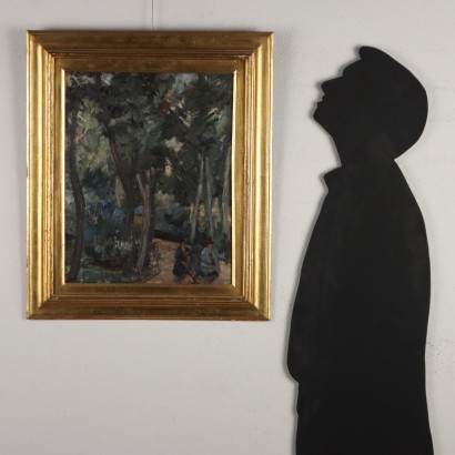 Dipinto di Guido Ferroni,Il giardino pubblico,Guido Ferroni,Guido Ferroni,Guido Ferroni