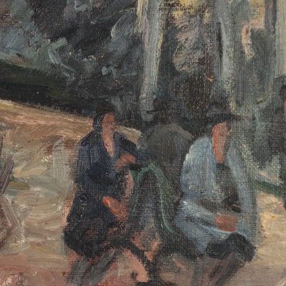 Dipinto di Guido Ferroni,Il giardino pubblico,Guido Ferroni,Guido Ferroni,Guido Ferroni