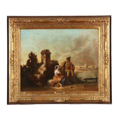 Dipinto di Achille Vertunni,Paesaggio con figure,Achille Vertunni,Achille Vertunni,Achille Vertunni,Achille Vertunni,Achille Vertunni,Achille Vertunni,Achille Vertunni (Naples 1826 - Rome, 1897) was an Italian painter.nBorn in Naples in 1826, he attended the Royal Institute of Fine Arts in Naples under the guidance of Gabriele Smargiassi.nAt the Bourbon Exhibition of 1851 he was awarded ex aequo with the painter Nicola Palizzi and in 1853 he moved to Rome.nHis early themes were inspired by historical events, but he soon turned to the landscape which, from the 1870s, became the almost exclusive subject of his paintings. Its sunsets over the Roman countryside and the Pontine marshes are characteristic (often animated by cowherds and herds of buffaloes).nHe participated in the Vienna Exposition of 1873, the Paris Universal Exposition of 1878 and the Rome International Exhibition of 1883.nHis works can be found in the National Gallery of Modern Art in Rome, in the Gallery of Modern Art in Florence and in the Gallery of Modern Art in Turin.nIn his mature age, his studio in Rome was a point of reference for many Roman critics and artists.nHe died in Rome in 1897.,Achille Vertunni (Naples 1826 - Rome, 1897) était un peintre italien.nNé à Naples en 1826, il fréquente l,Achille Vertunni (Neapel 1826 – Rom, 1897) war ein italienischer Maler.nEr wurde 1826 in Neapel geboren und besuchte das Königliche Institut der Schönen Künste in Neapel unter der Leitung von Gabriele Smargiassi.nAuf der Bourbon-Ausstellung von 1851 wurde er ex aequo mit dem Maler Nicola Palizzi ausgezeichnet und 1853 zog er nach Rom.nSeine frühen Themen waren von historischen Ereignissen inspiriert, doch bald wandte er sich der Landschaft zu, die ab den 1870er Jahren zum fast ausschließlichen Thema seiner Gemälde wurde. Charakteristisch sind die Sonnenuntergänge über der römischen Landschaft und den pontinischen Sümpfen (oft belebt von Kuhhirten und Büffelherden).nEr nahm an der Wiener Ausstellung 1873, der Pariser Weltausstellung 1878 und der Internationalen Ausstellung Rom 1883 teil.nSeine Werke befinden sich in der Nationalgalerie für moderne Kunst in Rom, in der Galerie für moderne Kunst in Florenz und in der Galerie für moderne Kunst in Turin.nIn seinem reifen Alter war sein Atelier in Rom ein Bezugspunkt für viele römische Kritiker und Künstler.nEr starb 1897 in Rom.,Achille Vertunni,Achille Vertunni (Naples 1826 - Rome, 1897) was an Italian painter.nBorn in Naples in 1826, he attended the Royal Institute of Fine Arts in Naples under the guidance of Gabriele Smargiassi.nAt the Bourbon Exhibition of 1851 he was awarded ex aequo with the painter Nicola Palizzi and in 1853 he moved to Rome.nHis early themes were inspired by historical events, but he soon turned to the landscape which, from the 1870s, became the almost exclusive subject of his paintings. Its sunsets over the Roman countryside and the Pontine marshes are characteristic (often animated by cowherds and herds of buffaloes).nHe participated in the Vienna Exposition of 1873, the Paris Universal Exposition of 1878 and the Rome International Exhibition of 1883.nHis works can be found in the National Gallery of Modern Art in Rome, in the Gallery of Modern Art in Florence and in the Gallery of Modern Art in Turin.nIn his mature age, his studio in Rome was a point of reference for many Roman critics and artists.nHe died in Rome in 1897.,Achille Vertunni (Neapel 1826 – Rom, 1897) war ein italienischer Maler.nEr wurde 1826 in Neapel geboren und besuchte das Königliche Institut der Schönen Künste in Neapel unter der Leitung von Gabriele Smargiassi.nAuf der Bourbon-Ausstellung von 1851 wurde er ex aequo mit dem Maler Nicola Palizzi ausgezeichnet und 1853 zog er nach Rom.nSeine frühen Themen waren von historischen Ereignissen inspiriert, doch bald wandte er sich der Landschaft zu, die ab den 1870er Jahren zum fast ausschließlichen Thema seiner Gemälde wurde. Charakteristisch sind die Sonnenuntergänge über der römischen Landschaft und den pontinischen Sümpfen (oft belebt von Kuhhirten und Büffelherden).nEr nahm an der Wiener Ausstellung 1873, der Pariser Weltausstellung 1878 und der Internationalen Ausstellung Rom 1883 teil.nSeine Werke befinden sich in der Nationalgalerie für moderne Kunst in Rom, in der Galerie für moderne Kunst in Florenz und in der Galerie für moderne Kunst in Turin.nIn seinem reifen Alter war sein Atelier in Rom ein Bezugspunkt für viele römische Kritiker und Künstler.nEr starb 1897 in Rom.,Achille Vertunni (Naples 1826 - Rome, 1897) était un peintre italien.nNé à Naples en 1826, il fréquente l,Achille Vertunni