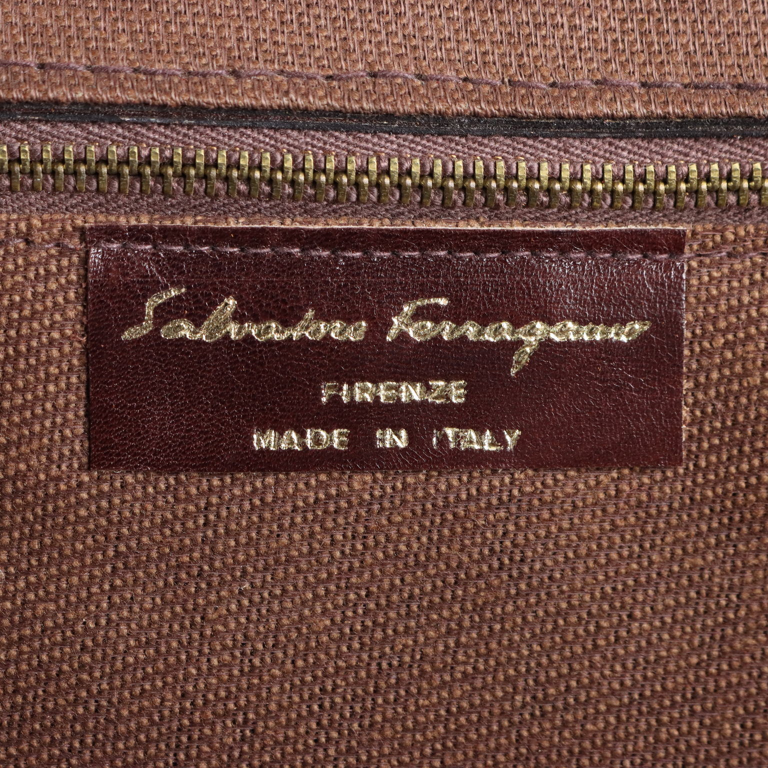 Vintage 1960s Ferragamo Bag Leather Canvas Italy