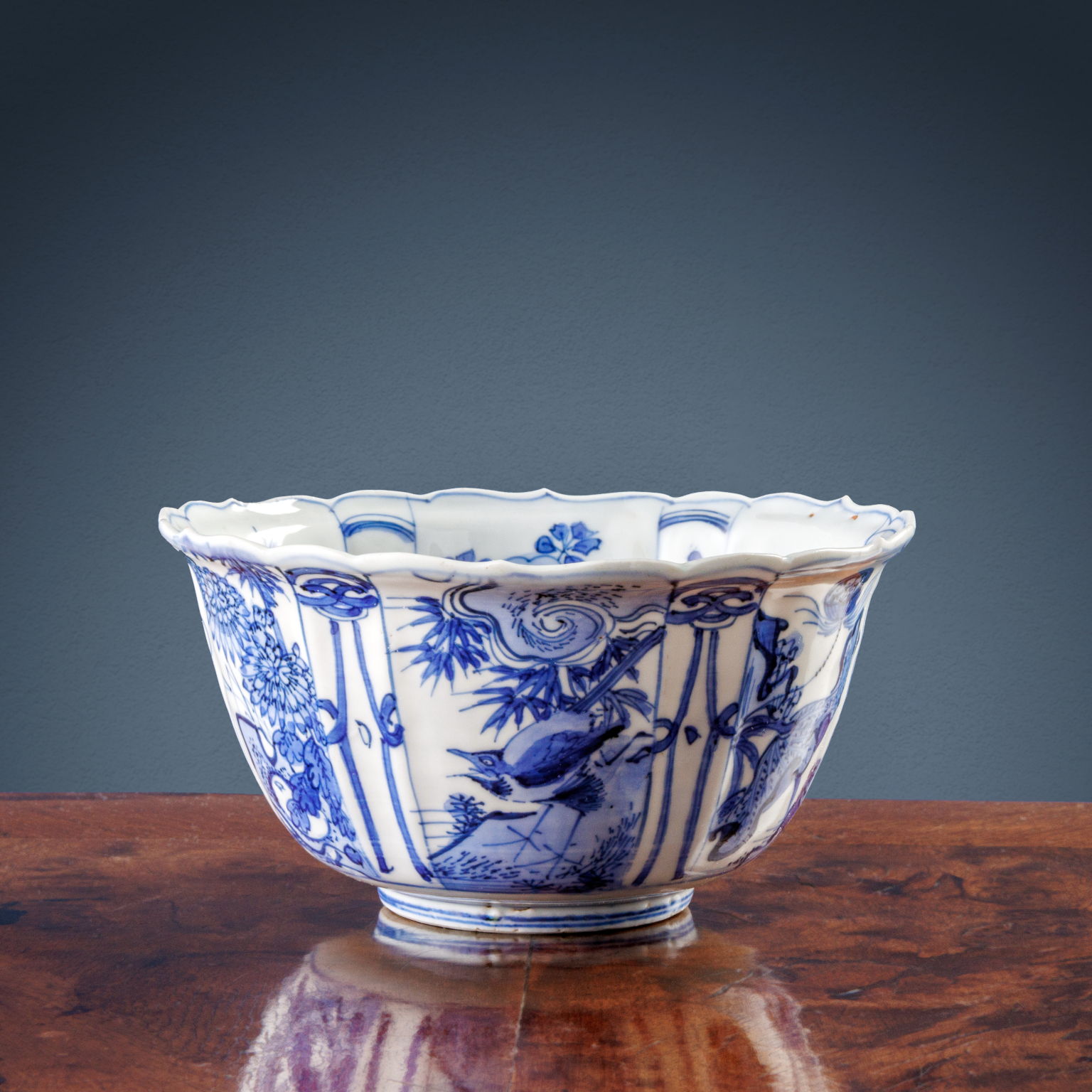Grand bol en porcelaine blanche et bol en porcelaine Kraak