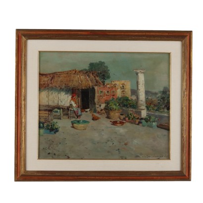Dipinto di Luigi Bertolin Grande,Dipinto di Luigi Bertolingrande,Paesaggio con figura,Luigi Bertolingrande,Luigi Bertolingrande,Luigi Bertolingrande,Luigi Bertolingrande
