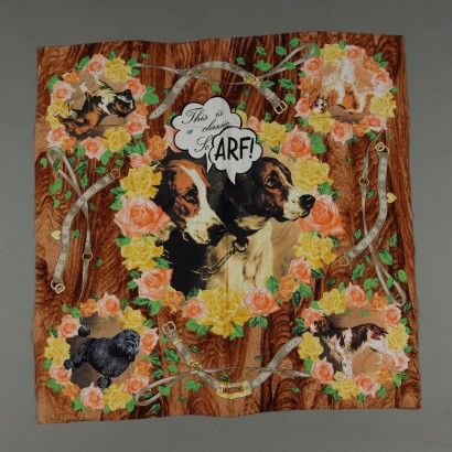 Foulard Moschino Second Hand "This Is a Classic ScARF!" Soie Italie