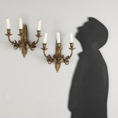 Coppia di Applique in Bronzo Dorato