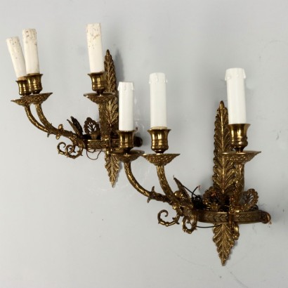 Coppia di Applique in Bronzo Dorato