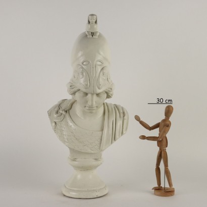 Busto de Minerva en cemento vidriado